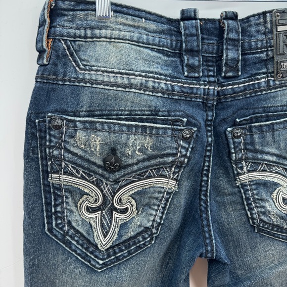 Rock Revival Denim Jeans Distressed Ripped Blue Mens Size 31 Straight - Picture 9 of 16